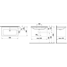 Раковина Cubito 85x48 см Jika 8104260001041