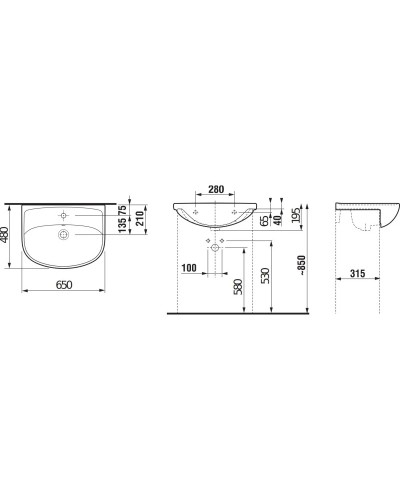 Раковина 65x48 Jika Lyra Plus 8133840001041