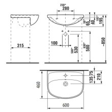 Раковина 60x46 см Jika Lyra Plus 8133830001041