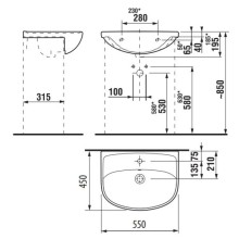 Раковина 55x45 см Jika Lyra Plus 8133820001041