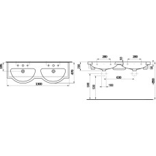 Раковина 130x47 см Jika Mio 8147190001041