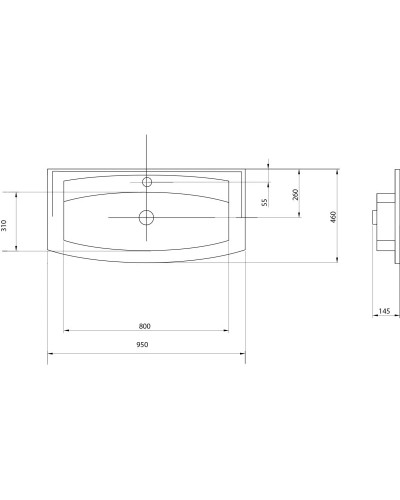 Раковина 95х46 см Акватон Милан М 1A70653KML010