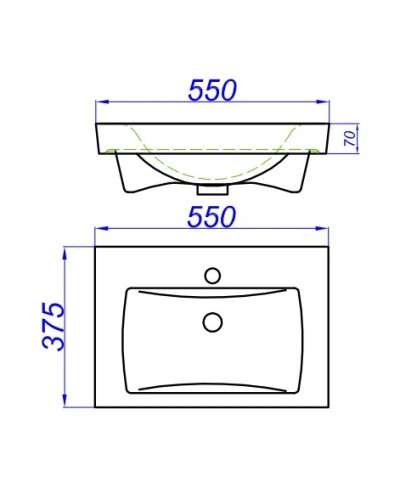 Раковина 55х37,5 см Aqwella Тигода 30969