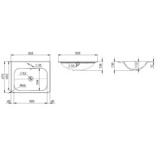 Раковина 59,5x47,5 см Am.Pm Bliss L M55WPX0601WG