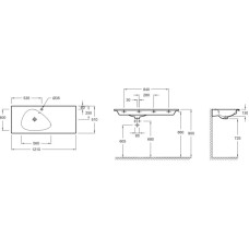 Раковина 121х51 см Jacob Delafon Nouvelle Vague EXAP112-Z-00