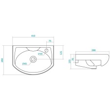 Раковина 41х29 см Santek Азов 1.WH11.0.254