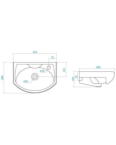 Раковина 41х29 см Santek Азов 1.WH11.0.254