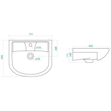 Раковина 51х43,5 см Santek Ладога 1.WH11.0.256
