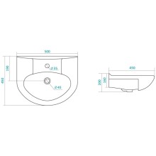 Раковина 50х45 см Santek Канны 1.WH11.0.243