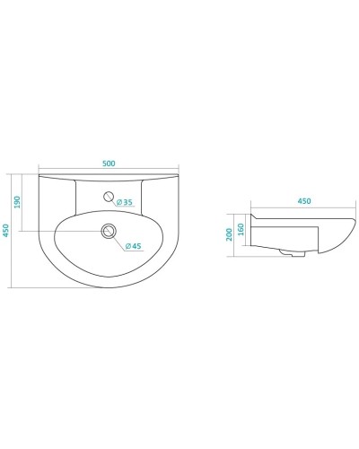 Раковина 50х45 см Santek Канны 1.WH11.0.243