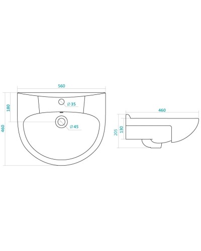 Раковина 56х46 см Santek Антик 1.WH11.0.186