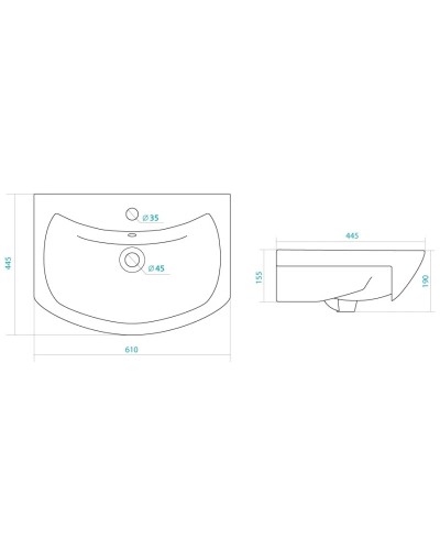 Раковина 61х44,5 см Santek Балтика 1.WH11.0.246