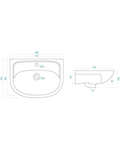 Раковина 60х43,5 см Santek Эллада 1.WH11.0.198