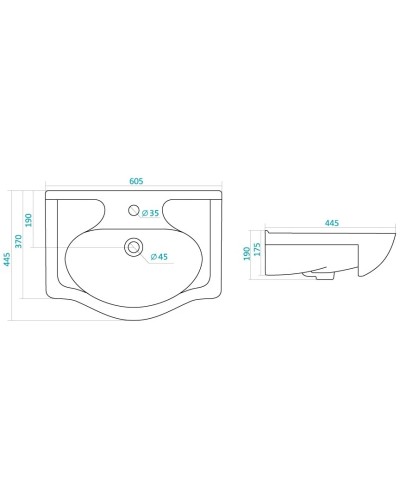 Раковина 60,5х44,5 см Santek Селигер 1.WH11.0.268