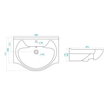 Раковина 66х47,5 см Santek Байкал 1.WH10.9.651