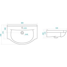 Раковина 80х53 см Santek Эльбрус 1.WH10.9.653
