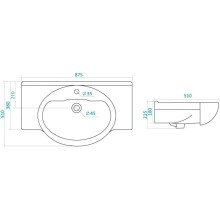 Раковина 87,5х51 см Santek Сенеж 1.WH11.0.265