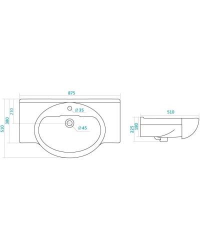 Раковина 87,5х51 см Santek Сенеж 1.WH11.0.265