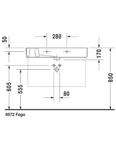 Раковина 85х49 см Duravit Vero 0329850000