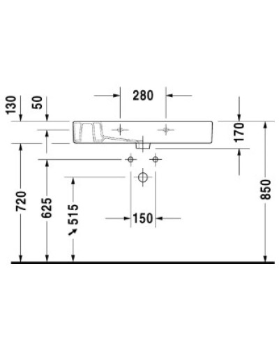 Раковина 85х49 см Duravit Vero 0329850000