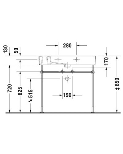 Раковина 85х49 см Duravit Vero 0329850000