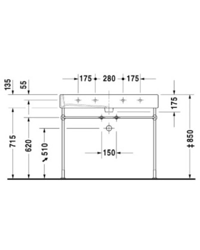 Раковина 100х47 см Duravit Vero 0454100000