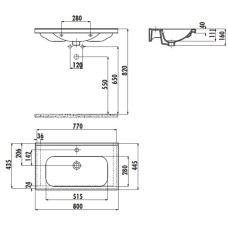 Раковина 80х44,5 см Creavit Eksen EK080-00CB00E-0000