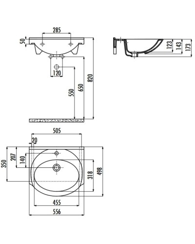 Раковина 55,6х49,8 см Creavit Etol ET05500000