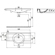 Раковина 111х50 см Creavit Etol ET11000000