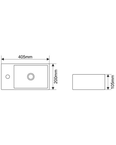 Раковина 40,5х20 см Melana 9048DR-805