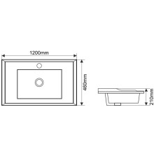 Раковина 120х46 см Melana F120-805