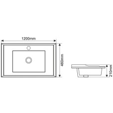 Раковина 120х46 см Melana F120-805