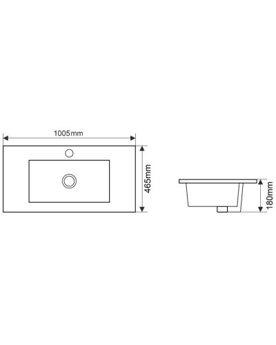 Раковина 100,5х46,5 см Melana 9100Е-805