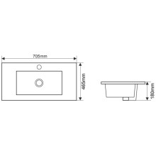 Раковина 70,5х46,5 см Melana 9070E-805
