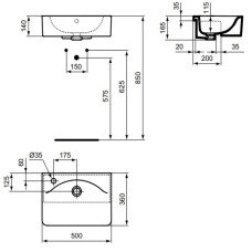Раковина 50х36 см Ideal Standard Connect Cube E779401