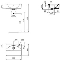 Раковина 50х36 см Ideal Standard Connect Cube E779501