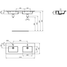 Раковина 121,5х45,5 см Ideal Standard Tempo Vanity E053401