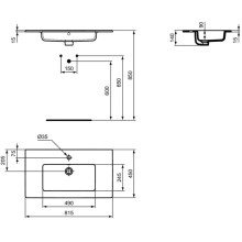 Раковина 81,5х45 см Ideal Standard Tempo Vanity E066901