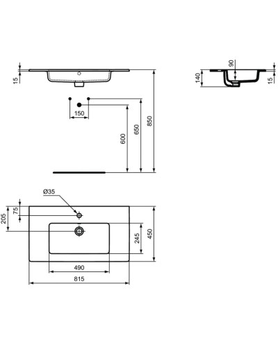 Раковина 81,5х45 см Ideal Standard Tempo Vanity E066901