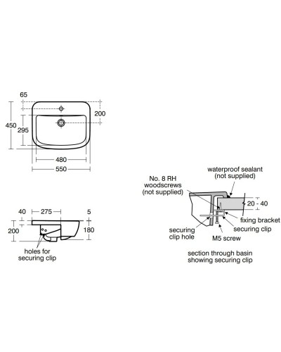 Раковина 55х45 см Ideal Standard Tempo T059001
