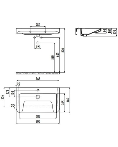 Раковина 80х48,5 см Creavit Icon IC08000000