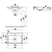 Раковина 64,5х45 см Creavit Luna LN16500000
