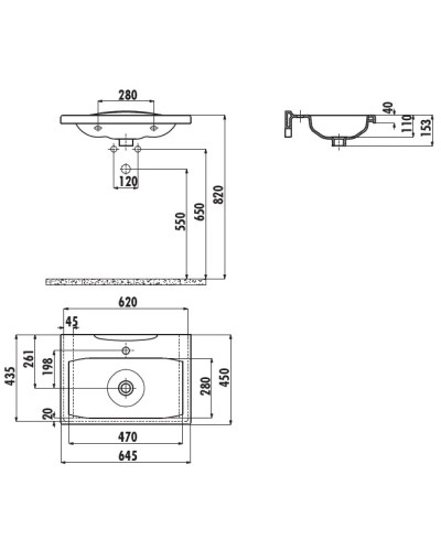 Раковина 64,5х45 см Creavit Luna LN16500000