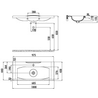 Раковина 100х45 см Creavit Luna LN20000000