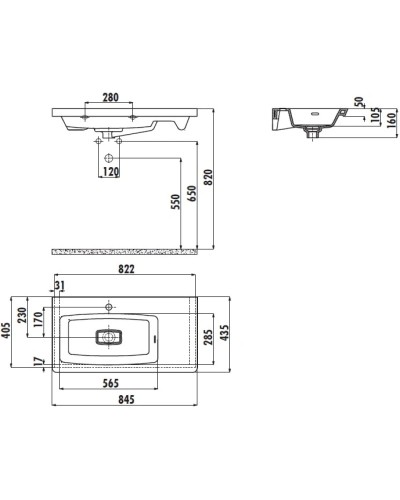 Раковина 84,5х43,5 см Creavit Memory MY085-00CB00E-0000