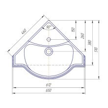 Раковина 65х51 см Kirovit Классик Угловой