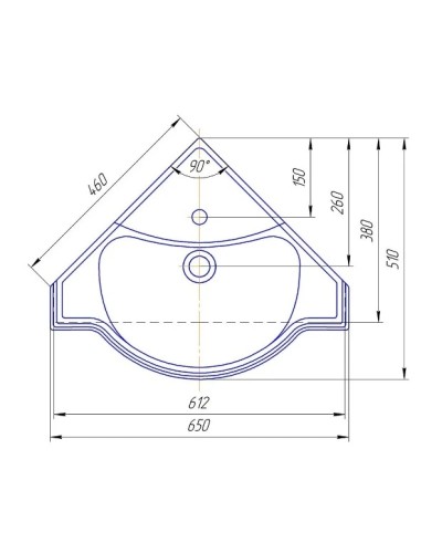 Раковина 65х51 см Kirovit Классик Угловой
