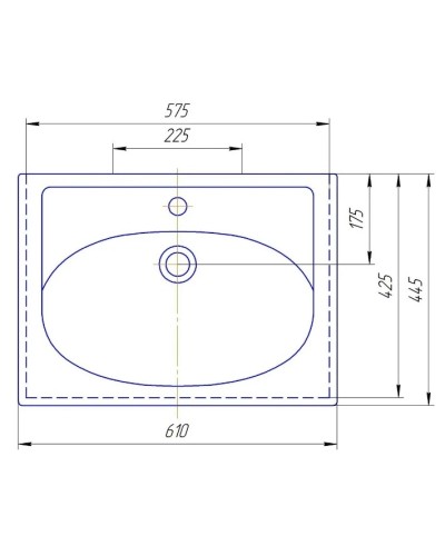 Раковина 61х44,5 см Kirovit Калипсо 600