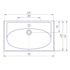 Раковина 71х44,5 см Kirovit Калипсо 700