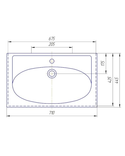 Раковина 71х44,5 см Kirovit Калипсо 700